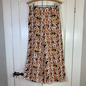 Haver + Blair Floral Wide Leg Pants High Waist Retro Boho Small S Coastal Beachy